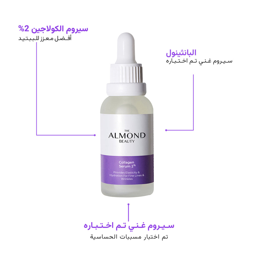 Collagen Serum 2% Provides Elasticity & Hydration For Fine Lines & Wrinkles