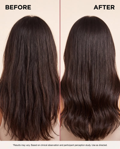 PinoPlex before and after - smoother, healthier-looking hair. Results may vary