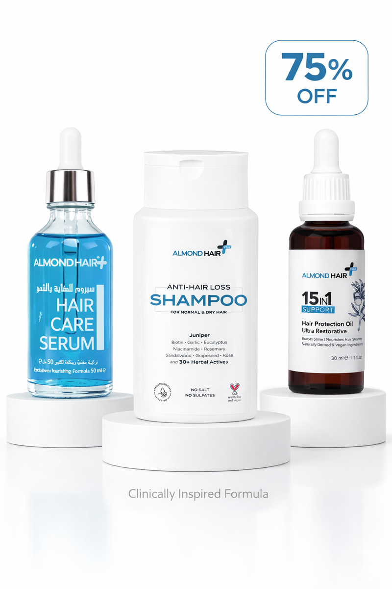 Almond Hair Men Hair Care Kit with Shampoo Serum and Oil